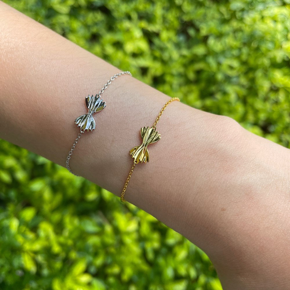 Silver Bow Chain Bracelet