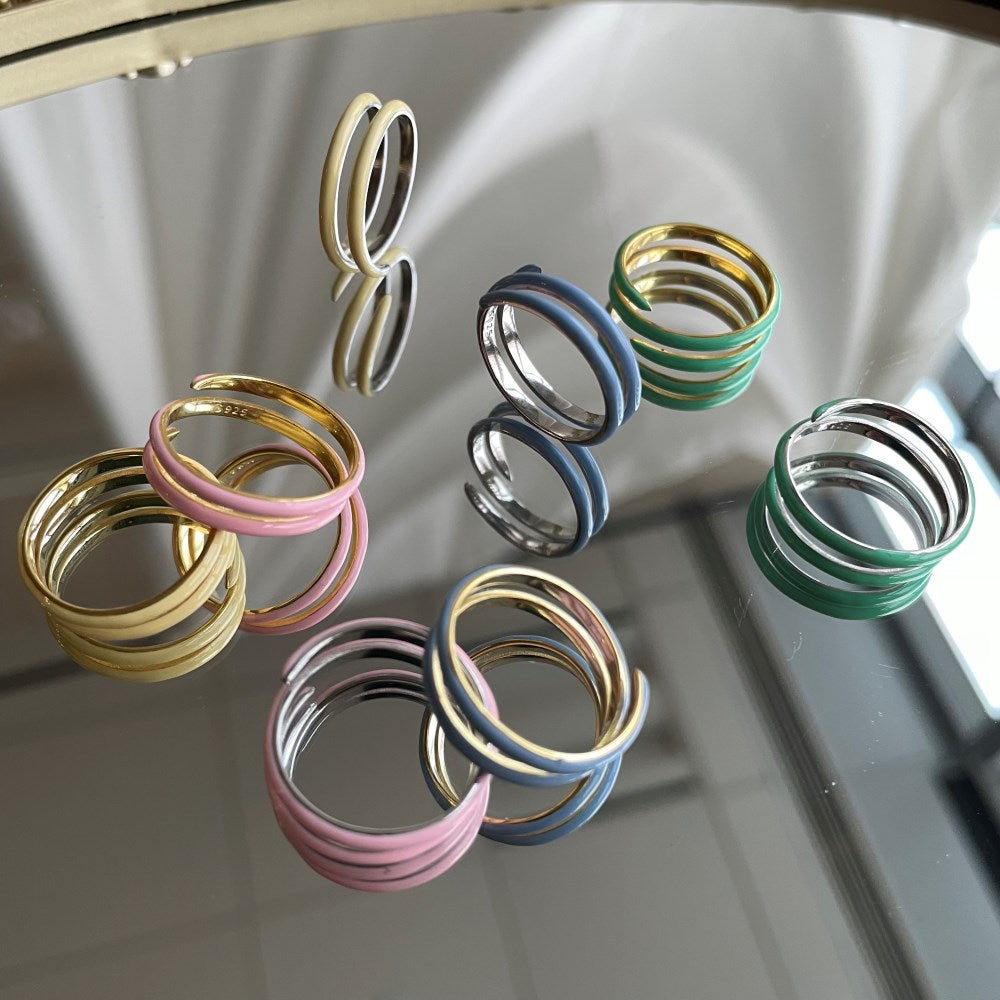 Silver Twisted Double Layer Bypass Ring