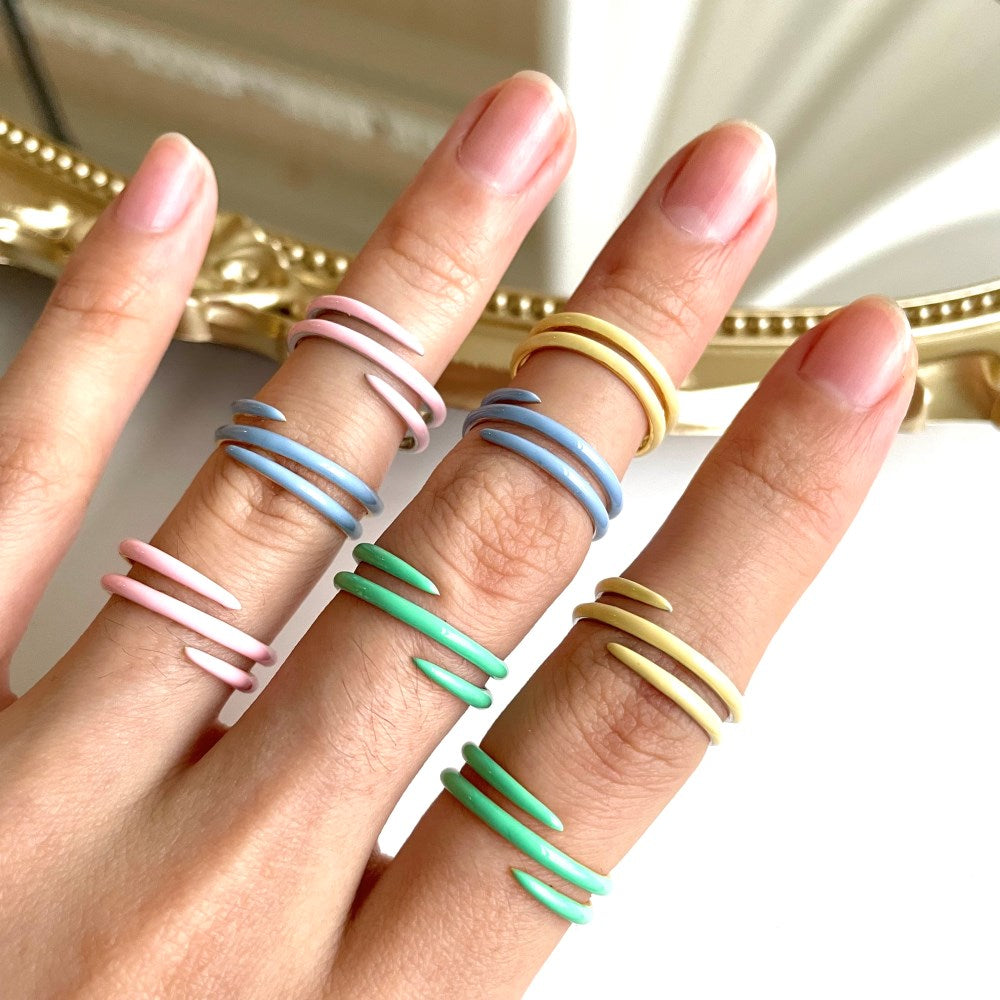 Silver Twisted Double Layer Bypass Ring