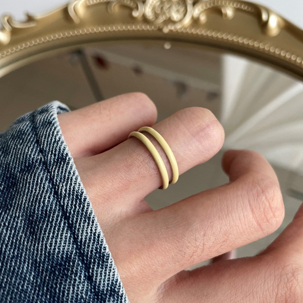 Silver Twisted Double Layer Bypass Ring