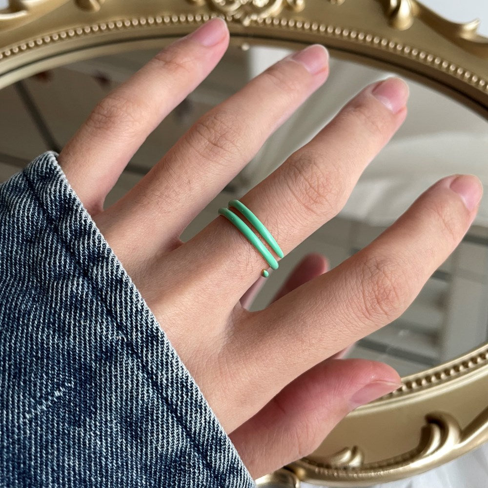 Silver Twisted Double Layer Bypass Ring