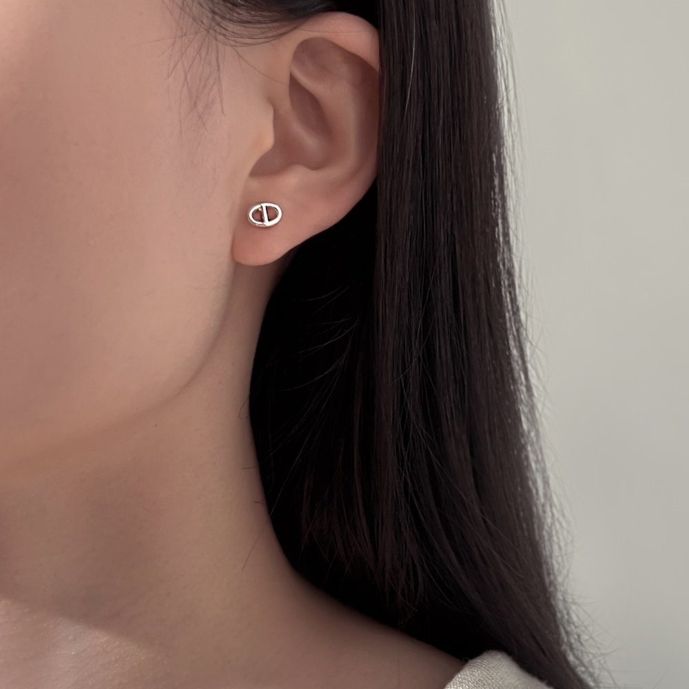 Silver Pig Nose Ear Studs