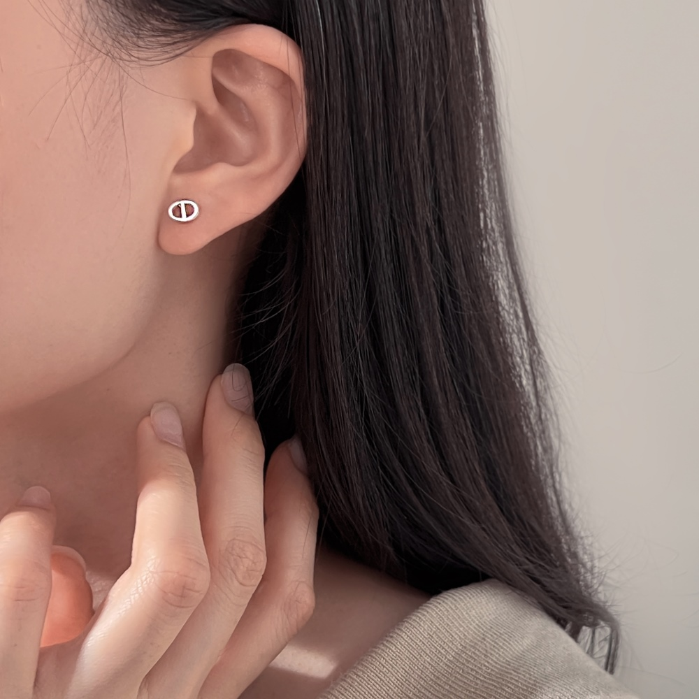 Silver Pig Nose Ear Studs