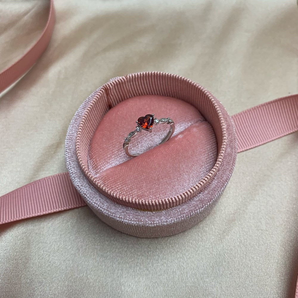 Silver Zircon Heart Cut Iced Solitaire Ring