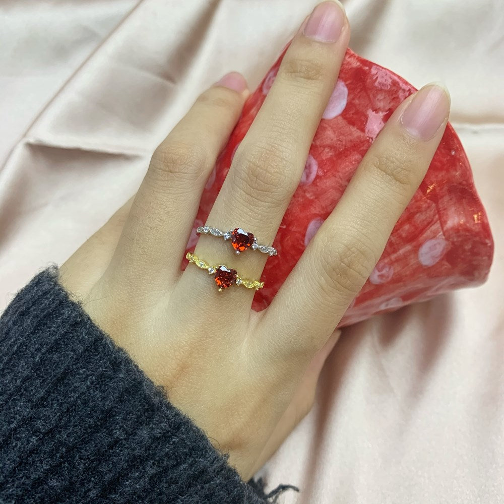 Silver Zircon Heart Cut Iced Solitaire Ring