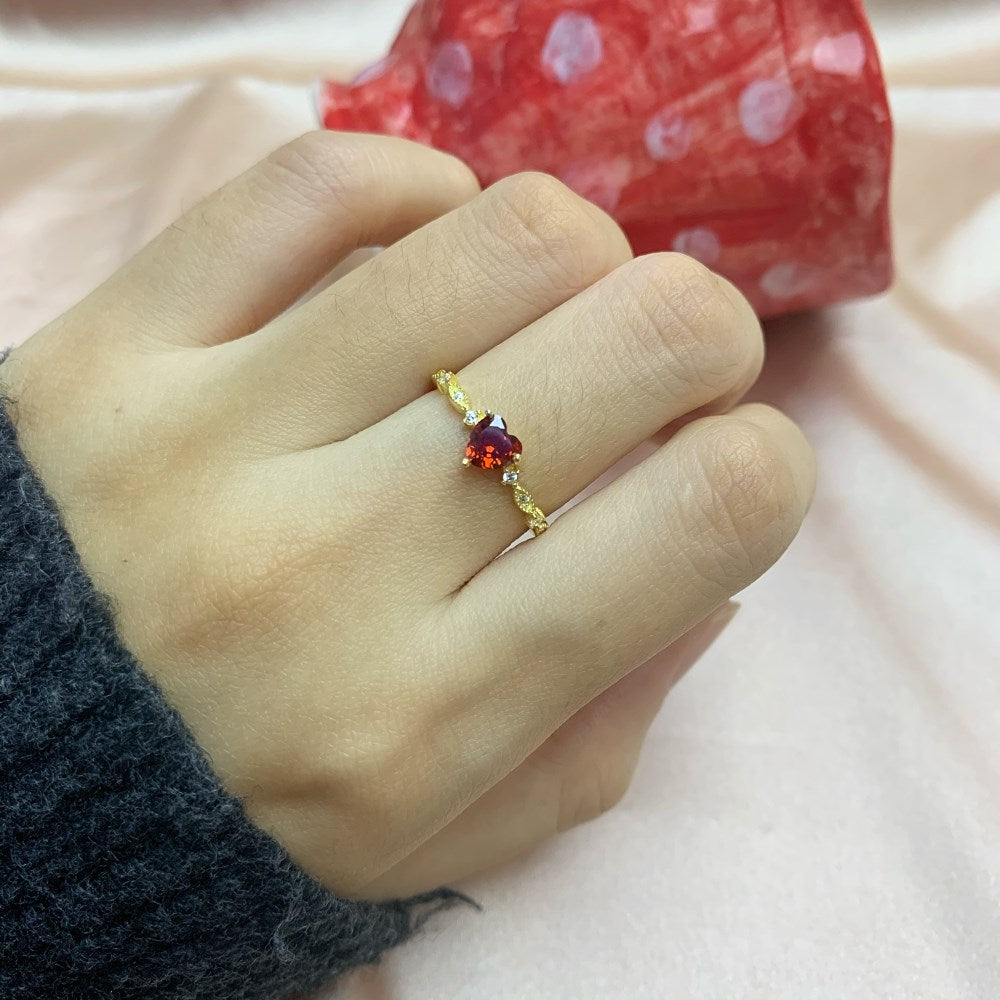 Silver Zircon Heart Cut Iced Solitaire Ring