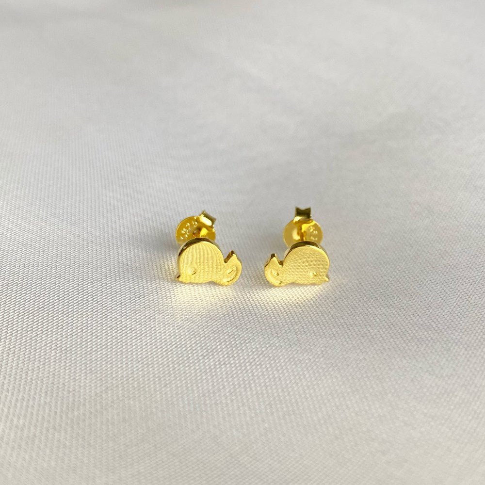 Silver Duck Ear Studs