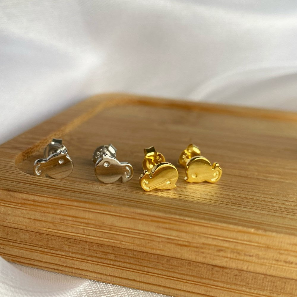 Silver Duck Ear Studs