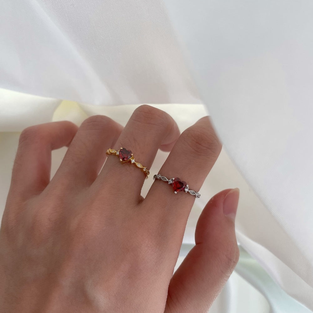 Silver Zircon Heart Cut Iced Solitaire Ring