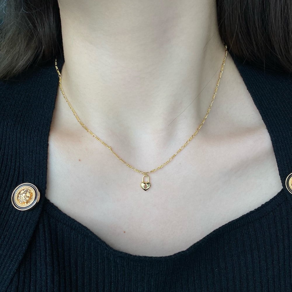 Silver Lock Pendant Necklace