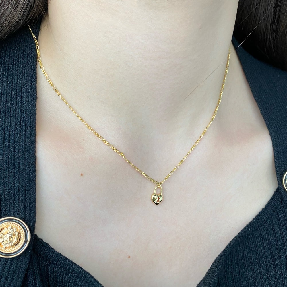 Silver Lock Pendant Necklace