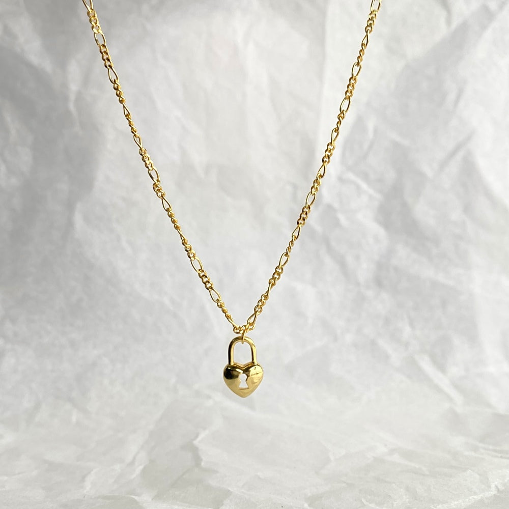 Silver Lock Pendant Necklace