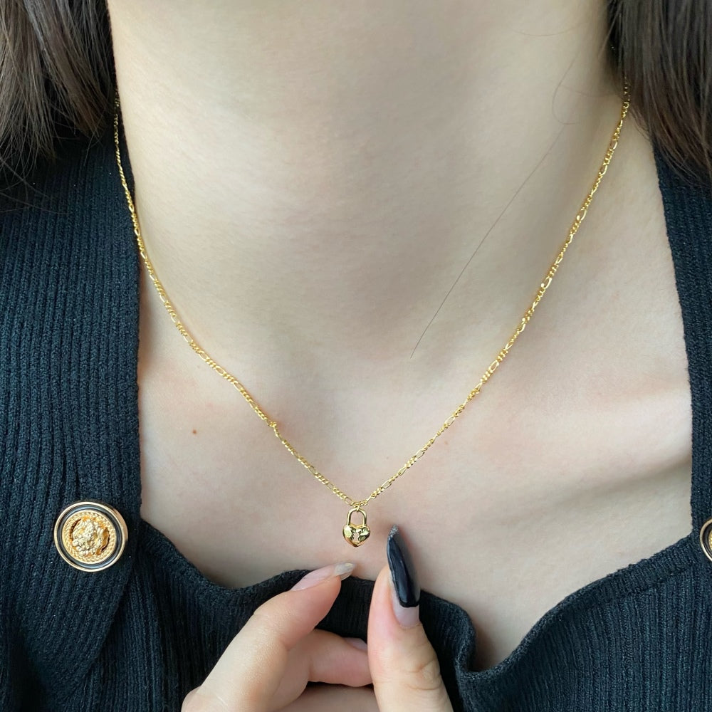Silver Lock Pendant Necklace