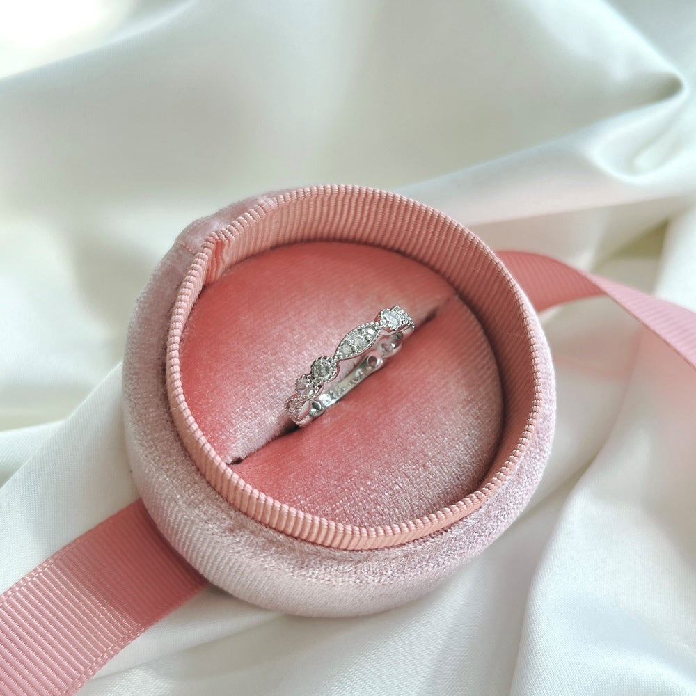 Silver Zircon Radiant Cut Squared Solitaire Ring