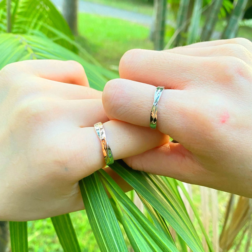 Silver Twisted Layer Dainty Ring