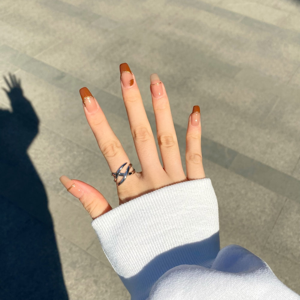 Silver Multi Layer Crossover Ring