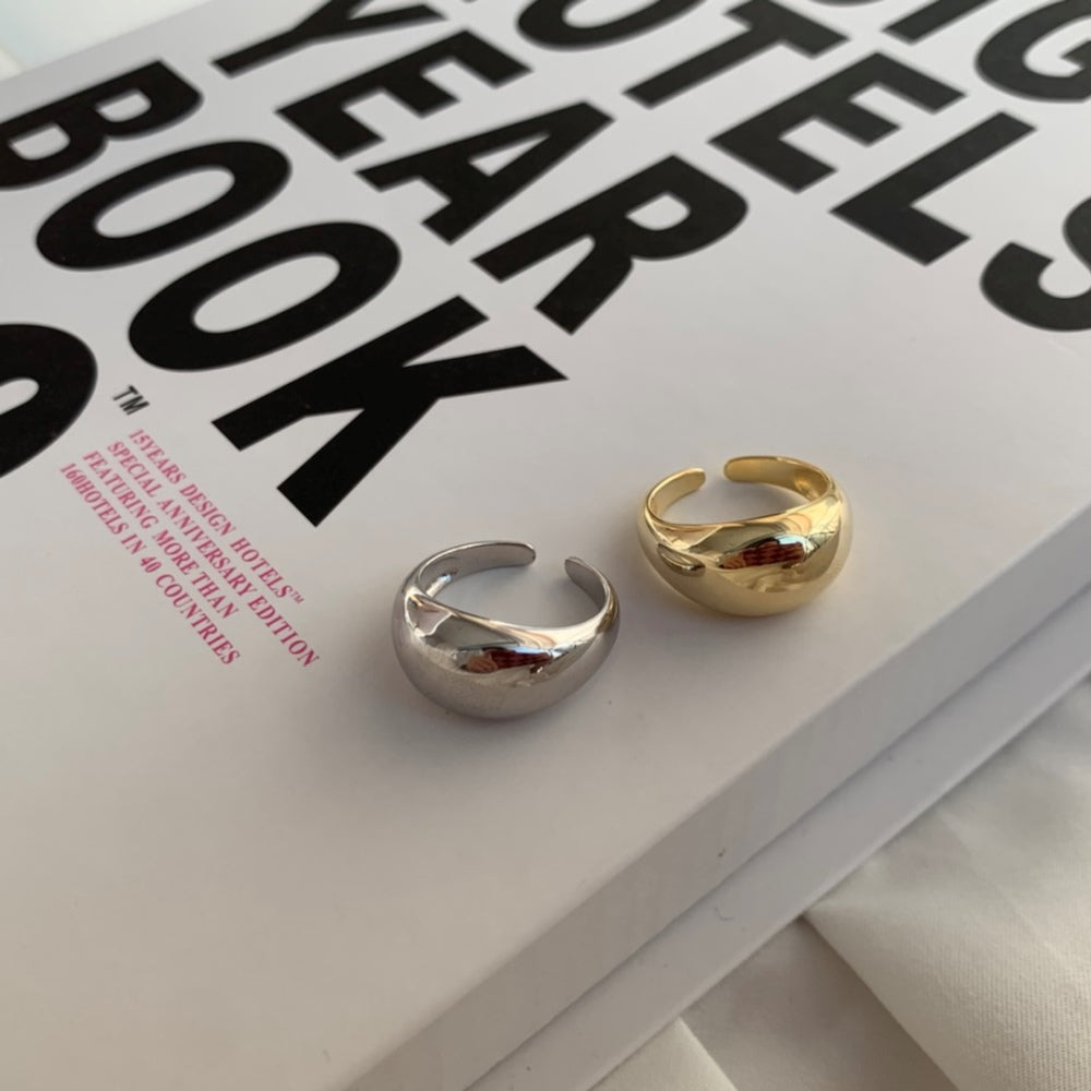 Silver Chunky Curved Dainty Ring