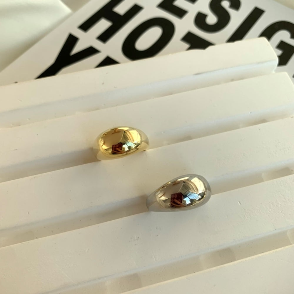 Silver Chunky Curved Dainty Ring