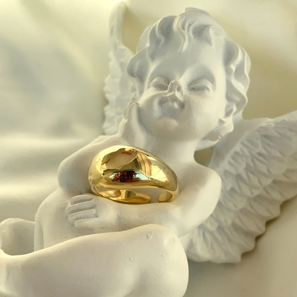 Silver Chunky Curved Dainty Ring