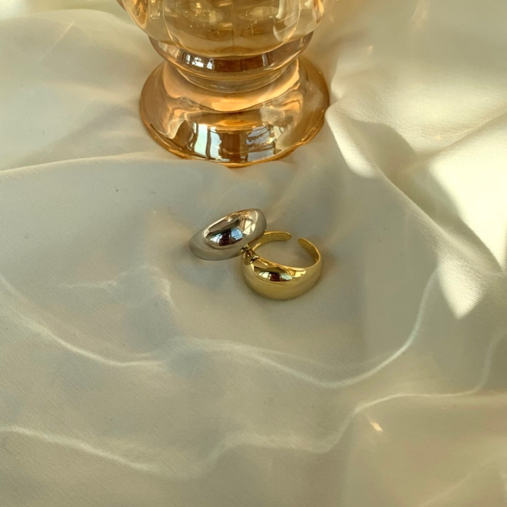 Silver Chunky Curved Dainty Ring