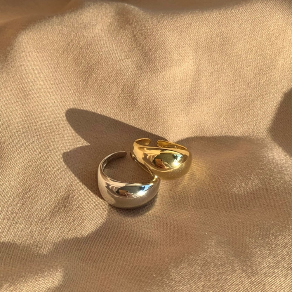 Silver Chunky Curved Dainty Ring