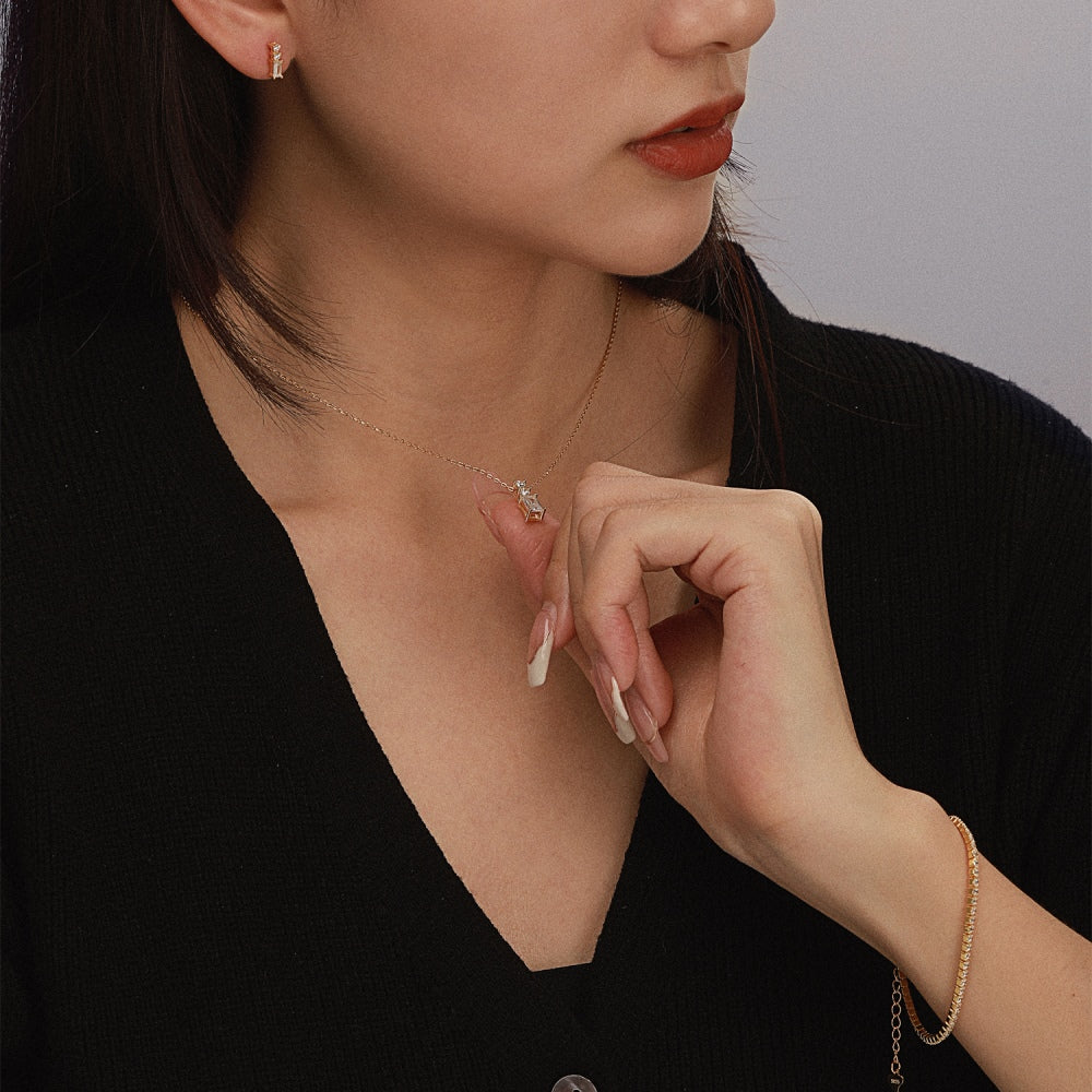 Silver Zircon Round Cut Classic Box Tennis Bracelet