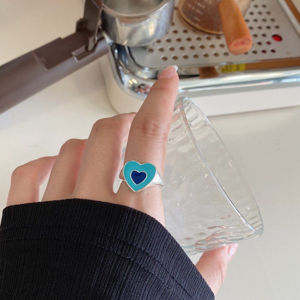 Silver Chunky Heart Dainty Ring