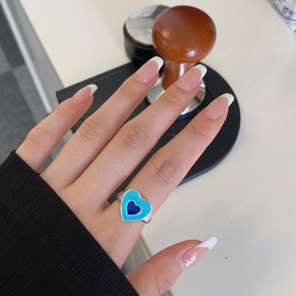 Silver Chunky Heart Dainty Ring