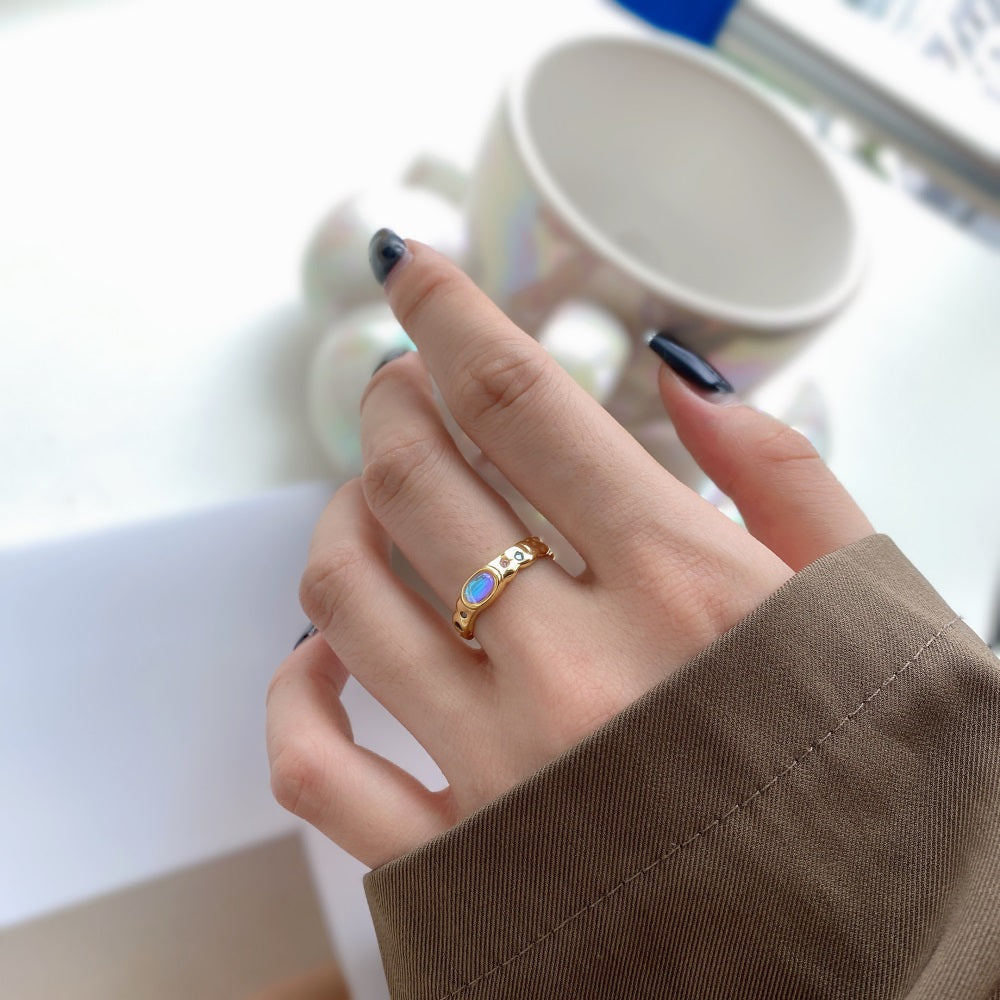 Silver Zircon Oval Cut Open Sided Dainty Ring