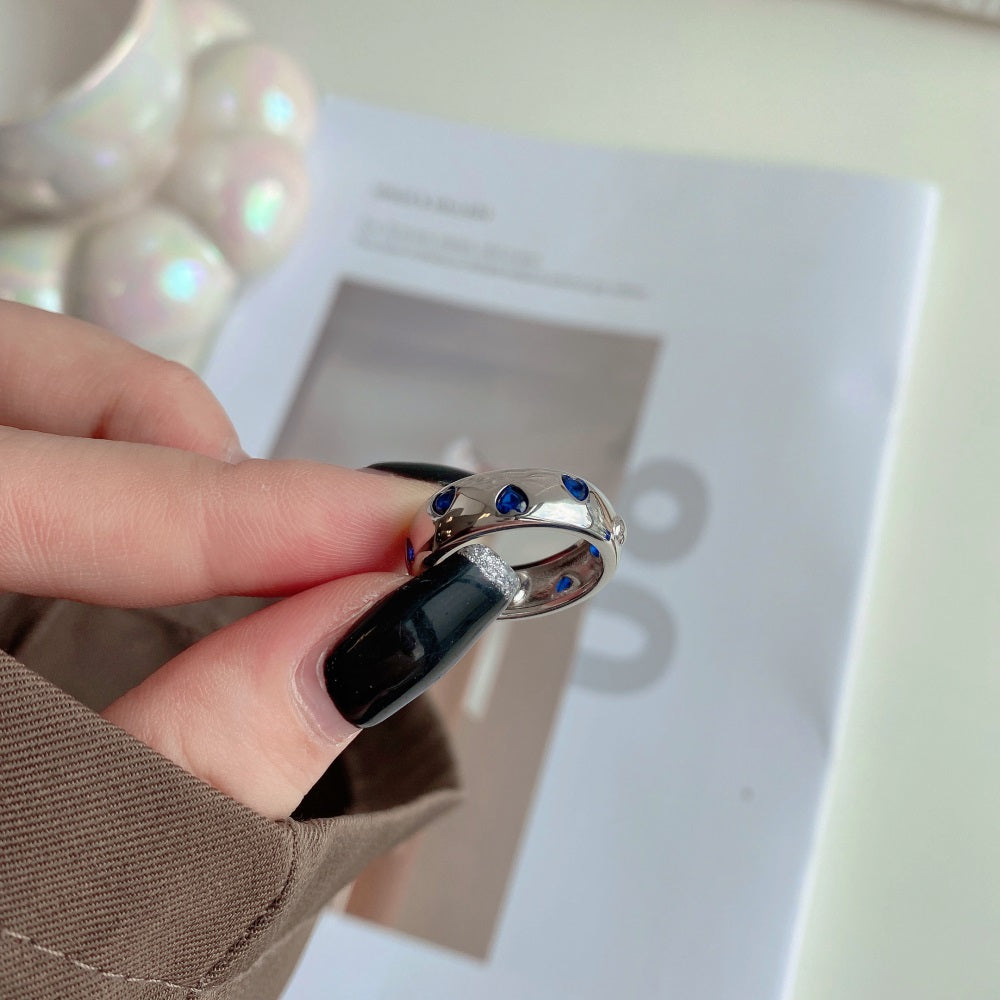 Silver Zircon Heart Cut Wrapped Band Dainty Ring