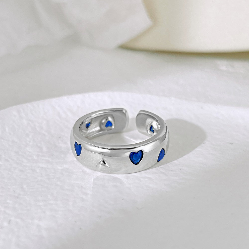 Silver Zircon Heart Cut Wrapped Band Dainty Ring