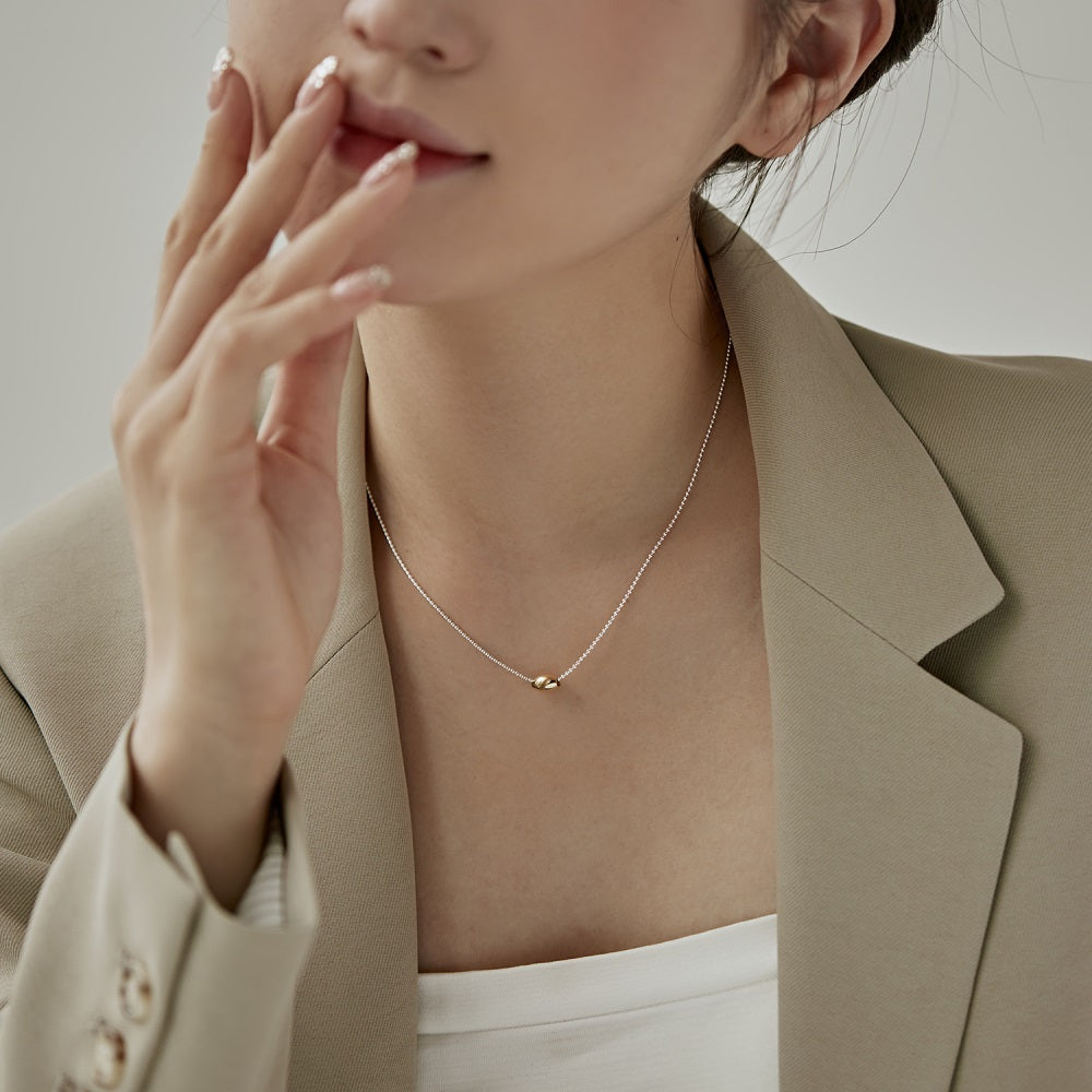 Silver Bead Beaded Necklace