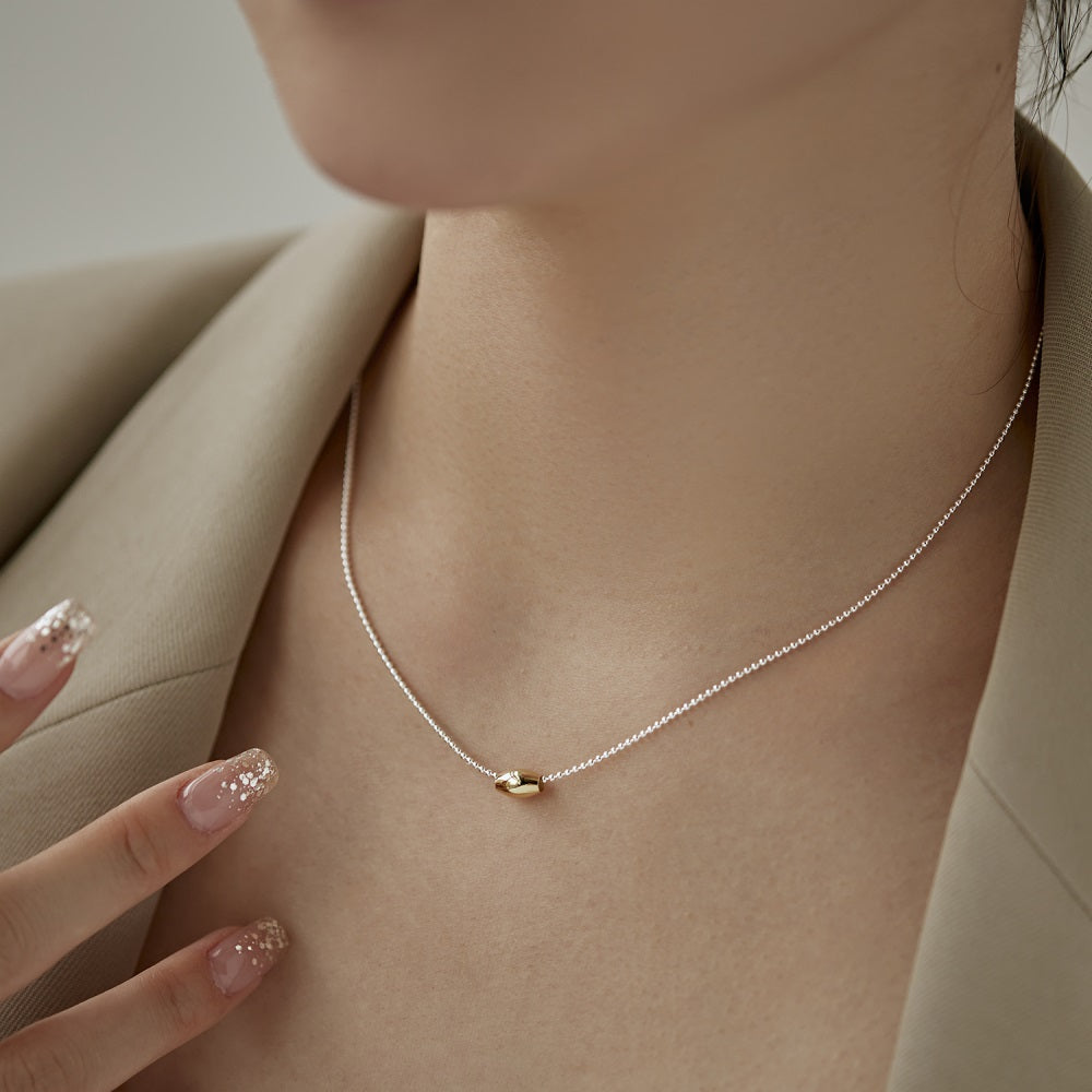 Silver Bead Beaded Necklace