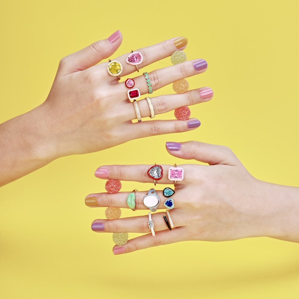 Silver Layered Heart Eternity Ring