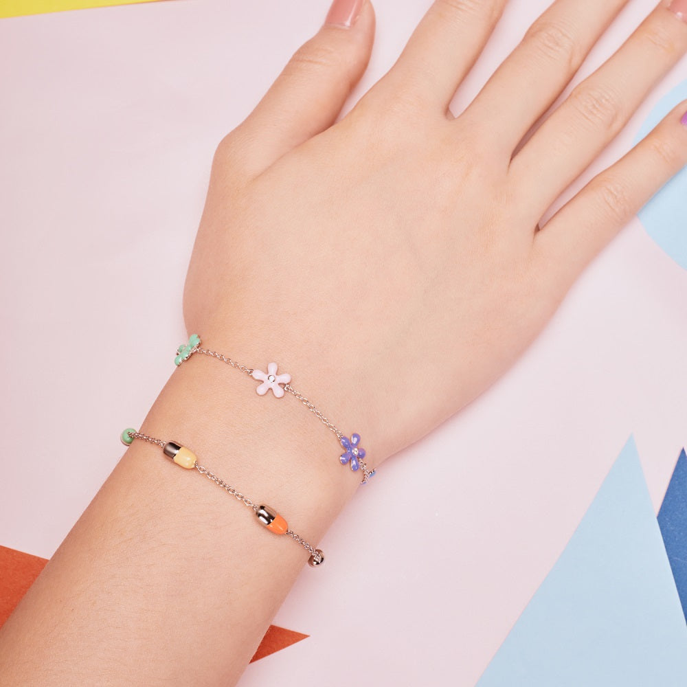 Silver Capsule Charm Bracelet