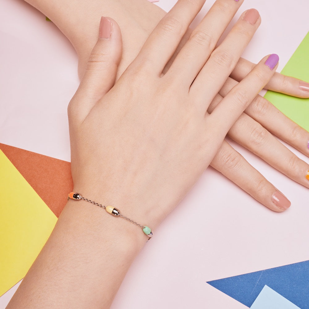 Silver Capsule Charm Bracelet