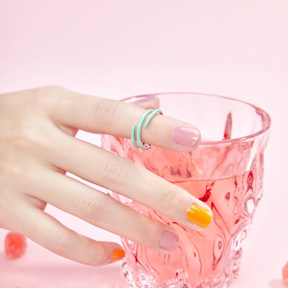 Silver Twisted Double Layer Bypass Ring