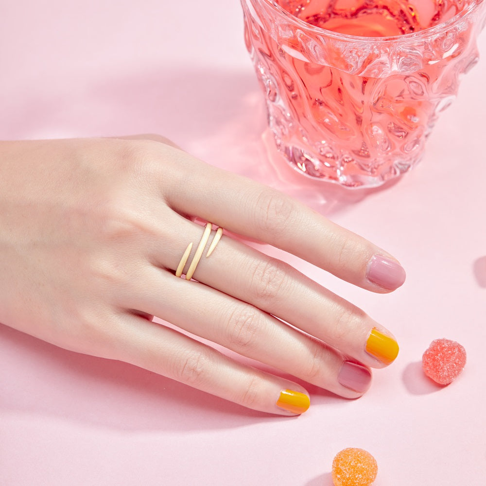 Silver Twisted Double Layer Bypass Ring