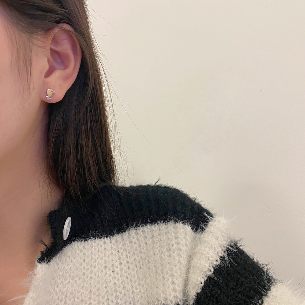 Silver Duck Ear Studs