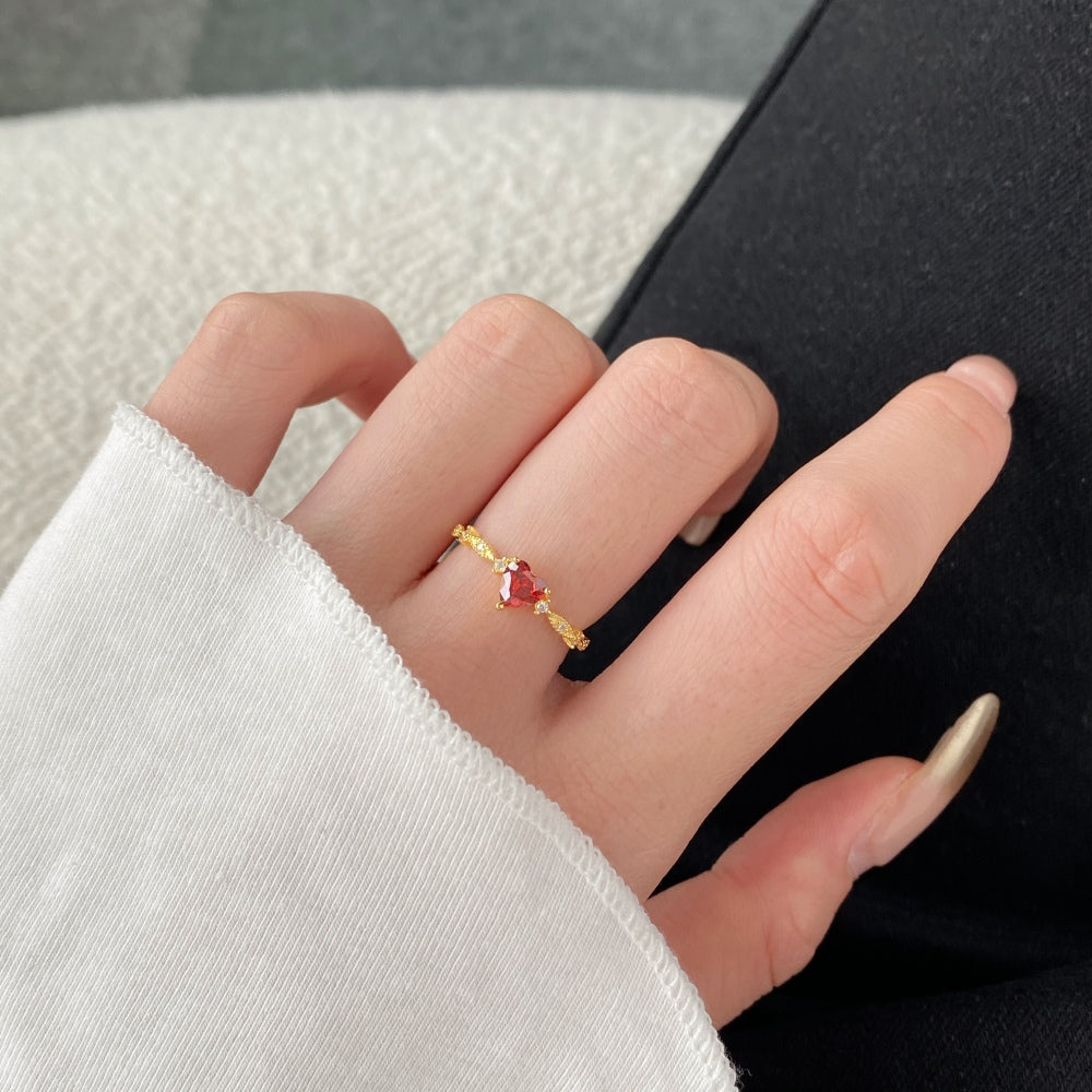 Silver Zircon Heart Cut Iced Solitaire Ring