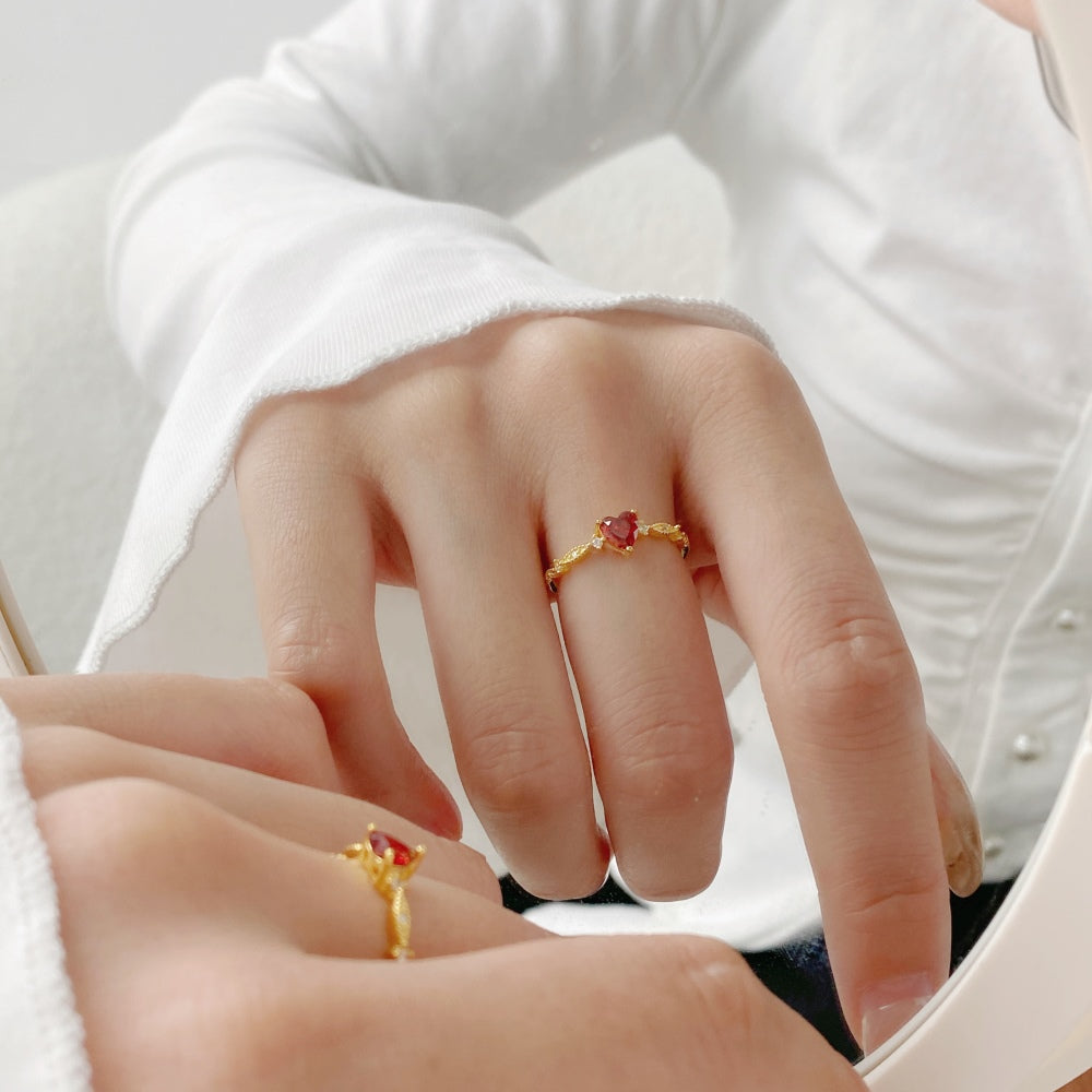 Silver Zircon Heart Cut Iced Solitaire Ring