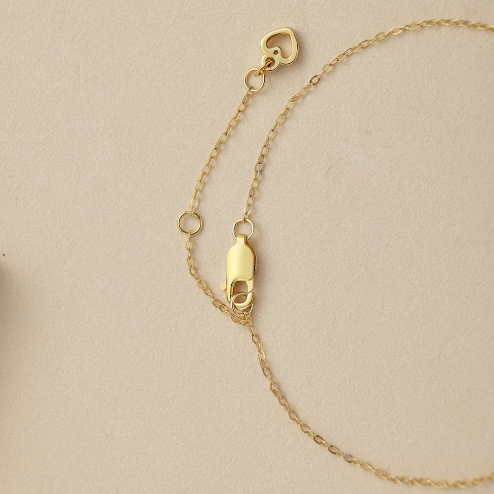 Silver Zircon Heart Cut Love Chain Bracelet