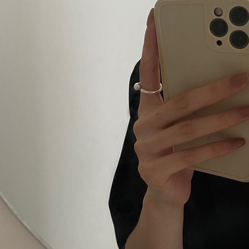 Silver Open Dot Bypass Ring