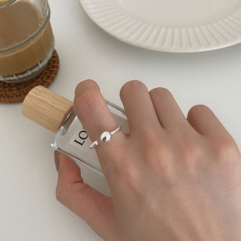 Silver Open Dot Bypass Ring