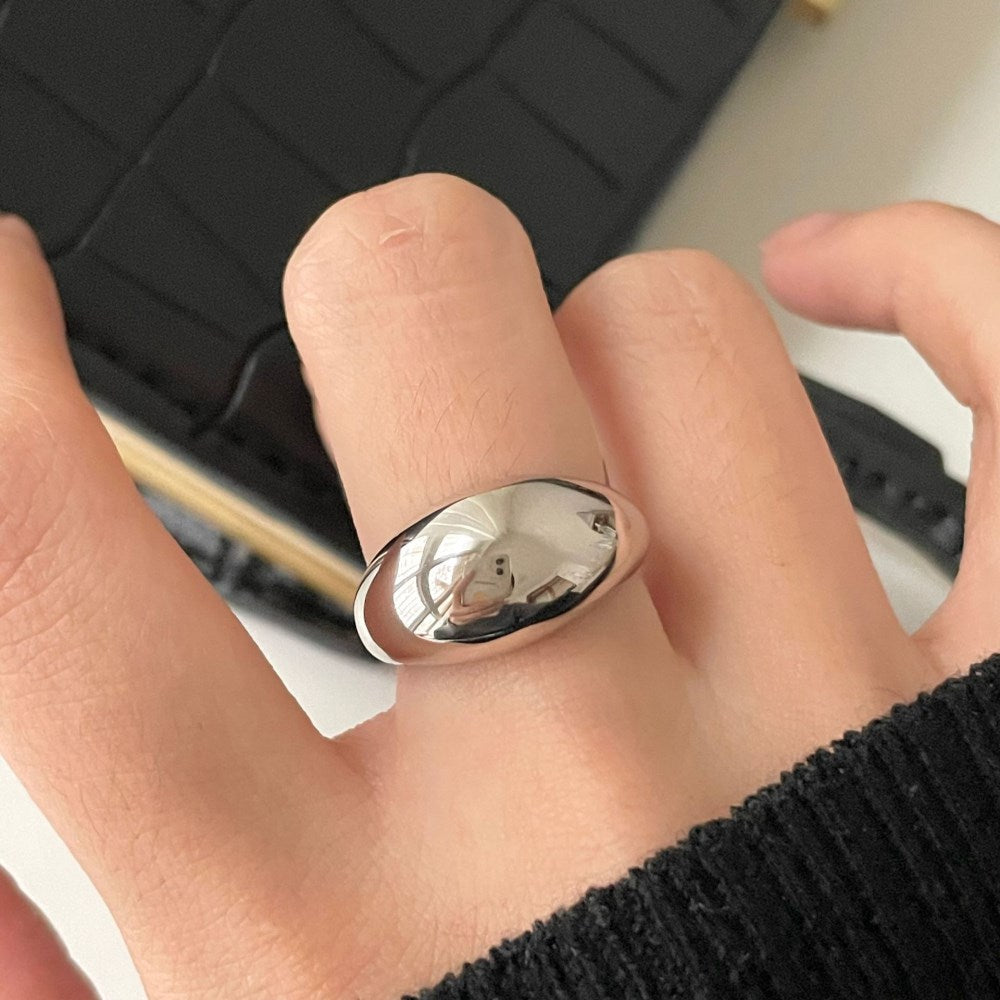 Silver Chunky Curved Dainty Ring