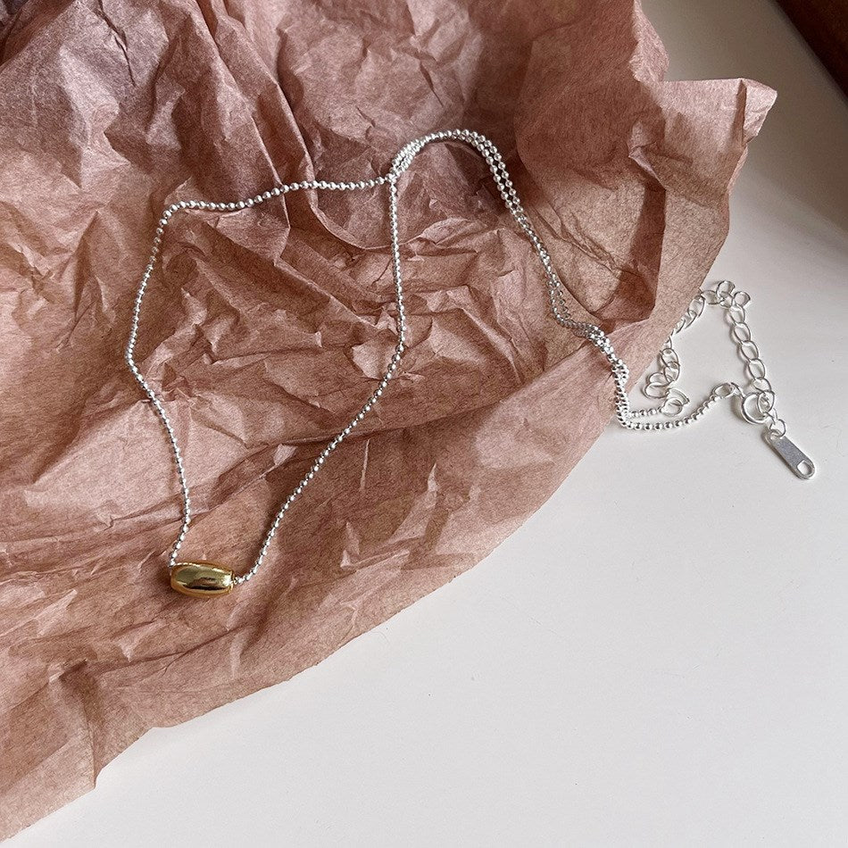 Silver Bead Beaded Necklace