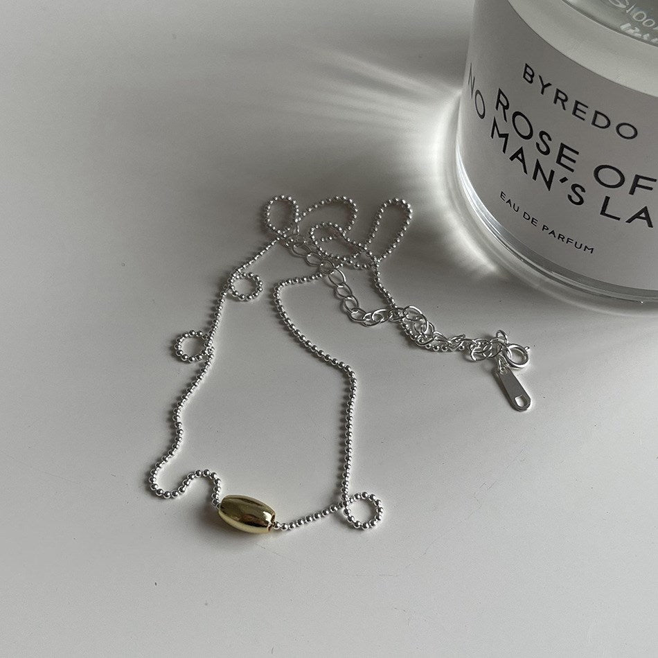 Silver Bead Beaded Necklace