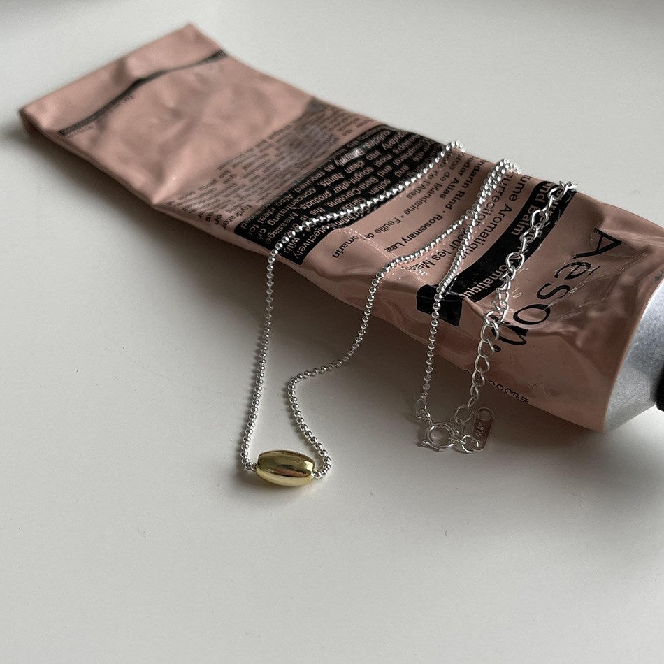 Silver Bead Beaded Necklace