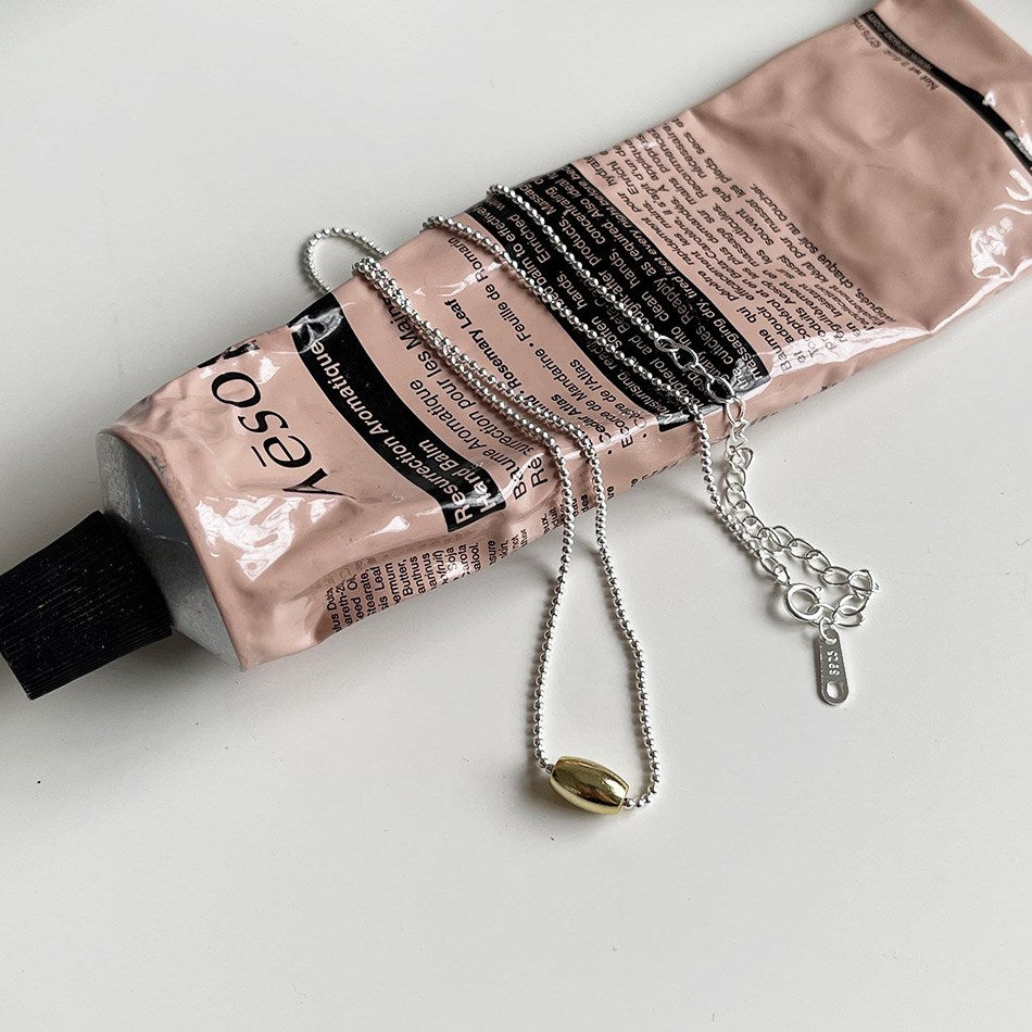 Silver Bead Beaded Necklace