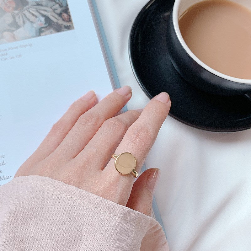 Silver Coin Dainty Ring